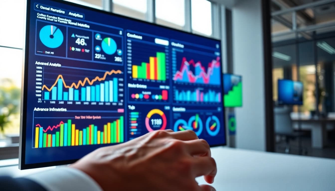 1cplatform analytics dashboard with vibrant graphs showcasing digital marketing performance metrics.
