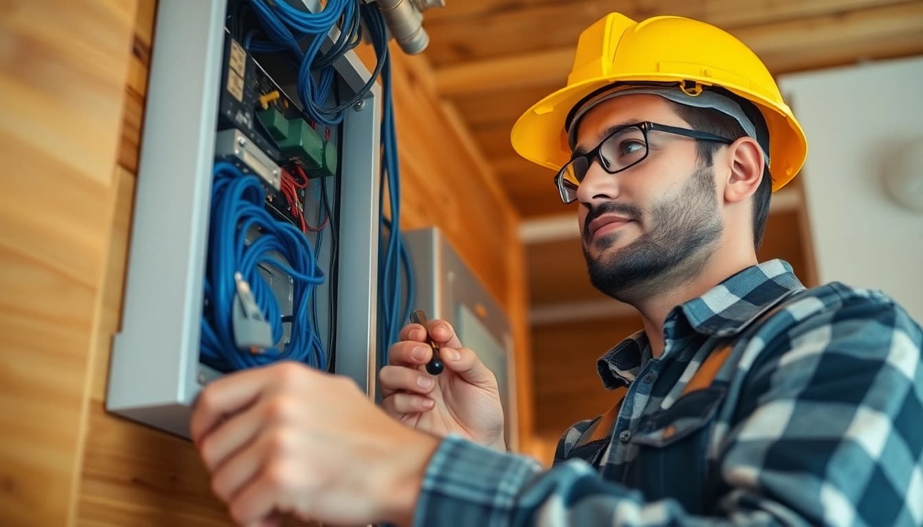Vancouver electrician expertly repairing home electrical systems with precision and care.