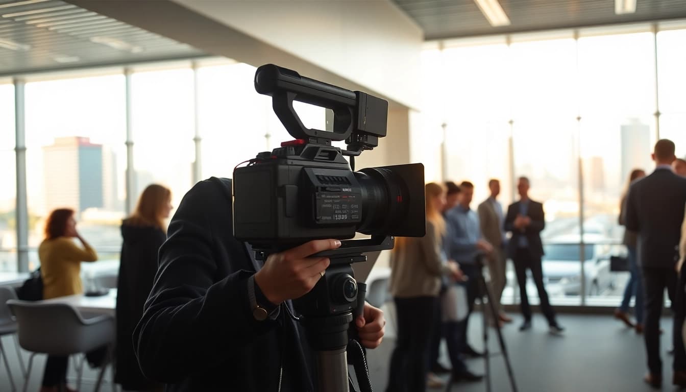 Engaging scene of commercial videography in Toronto highlighting professionalism and creativity.
