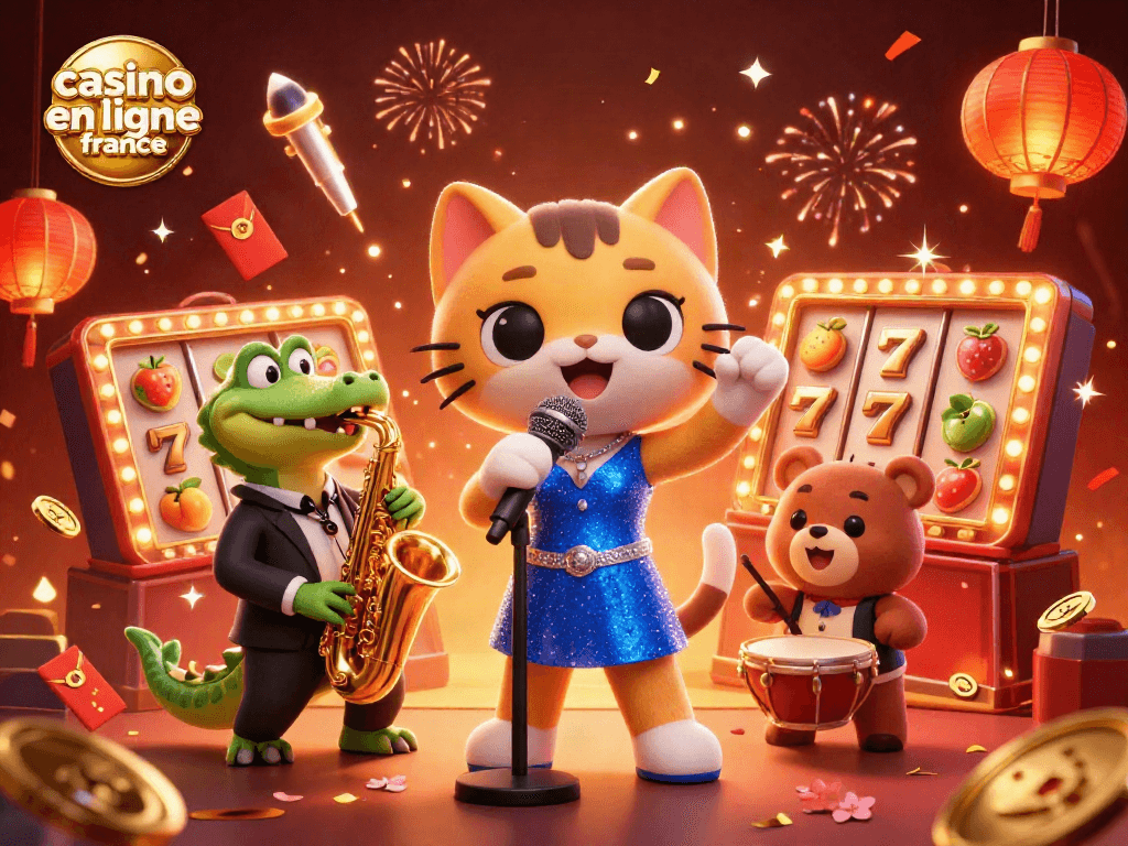 Expérimentez l'excitation des jeux dans un casino en ligne France avec des personnages animés.