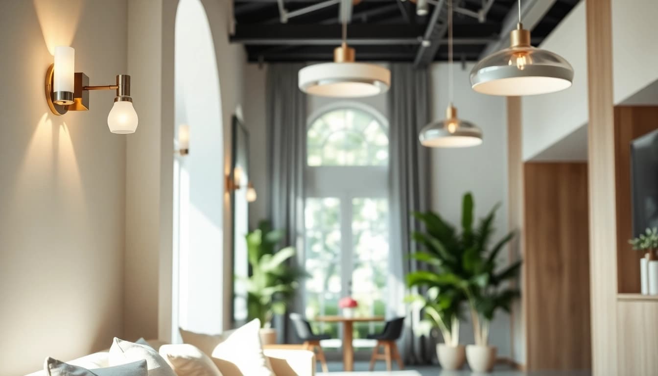 Showcasing innovative lighting solutions in a stylish interior.