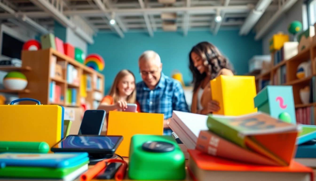 Engaging visual representation of an amazon introduction featuring diverse products and a joyful family shopping.