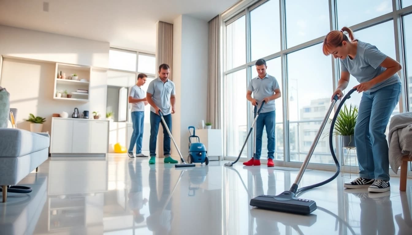 Experienced team performing Bond cleaning brisbane with a focus on shiny surfaces and bright interiors.