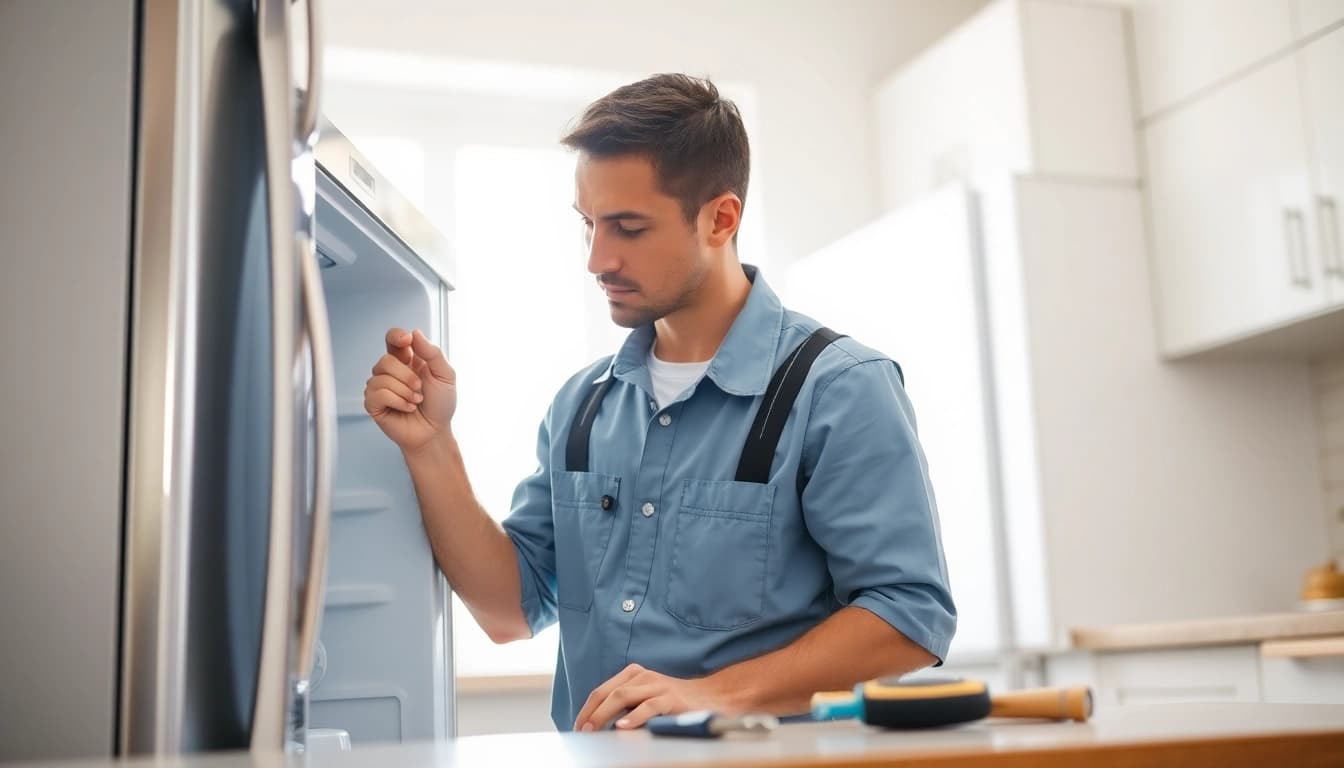 Expert technician provides appliance repair ottawa service in a bright kitchen environment.