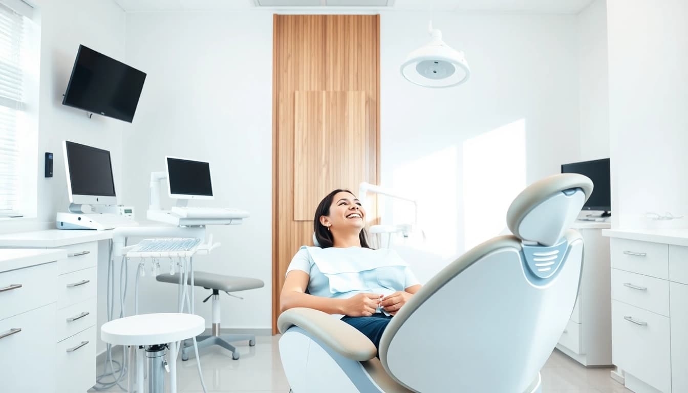 Experience All-on-4 Frankfort IL with a caring dentist and patient in a modern clinic.