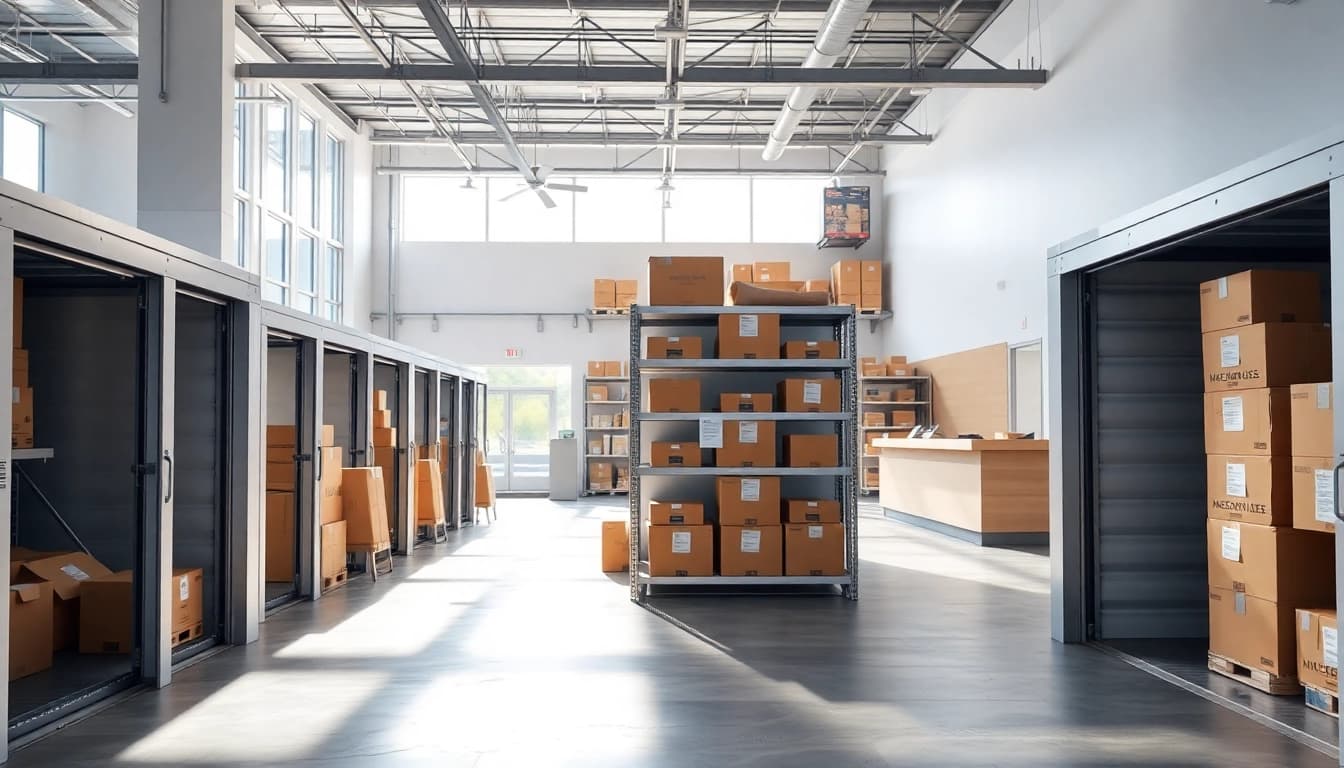 Visually stunning self storage units showcasing organized space and natural light.