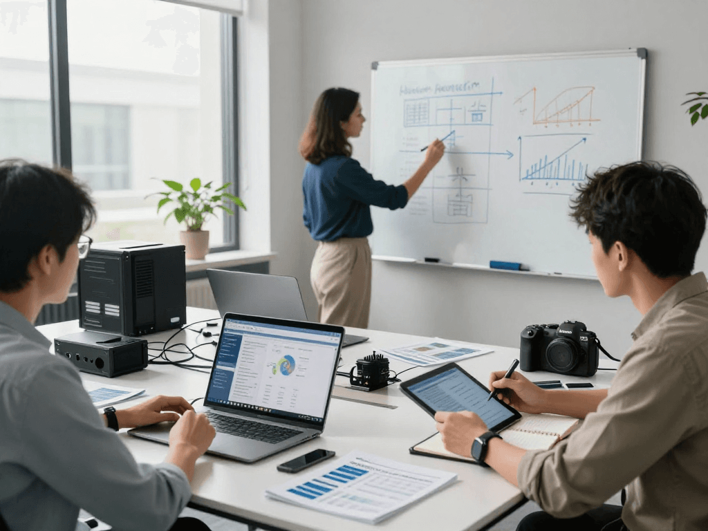 En una reunión sobre Reseller Hosting en México, profesionales analizan planes de hosting mientras colaboran en un ambiente moderno.