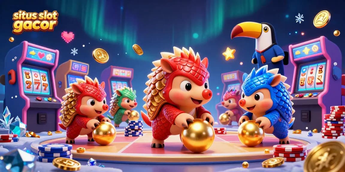 Experience excitement with situs slot gacor as rival pangolins compete in a vibrant casino scene.