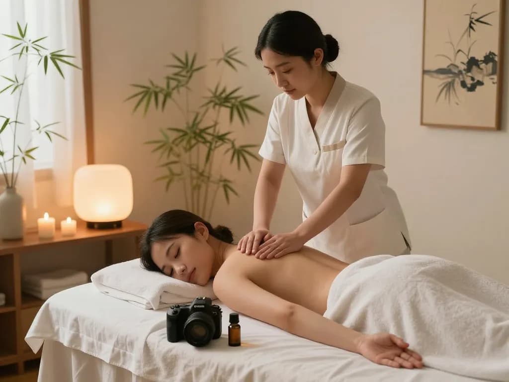 Experience a calming 마포스웨디시 massage in a serene wellness environment with soothing elements.