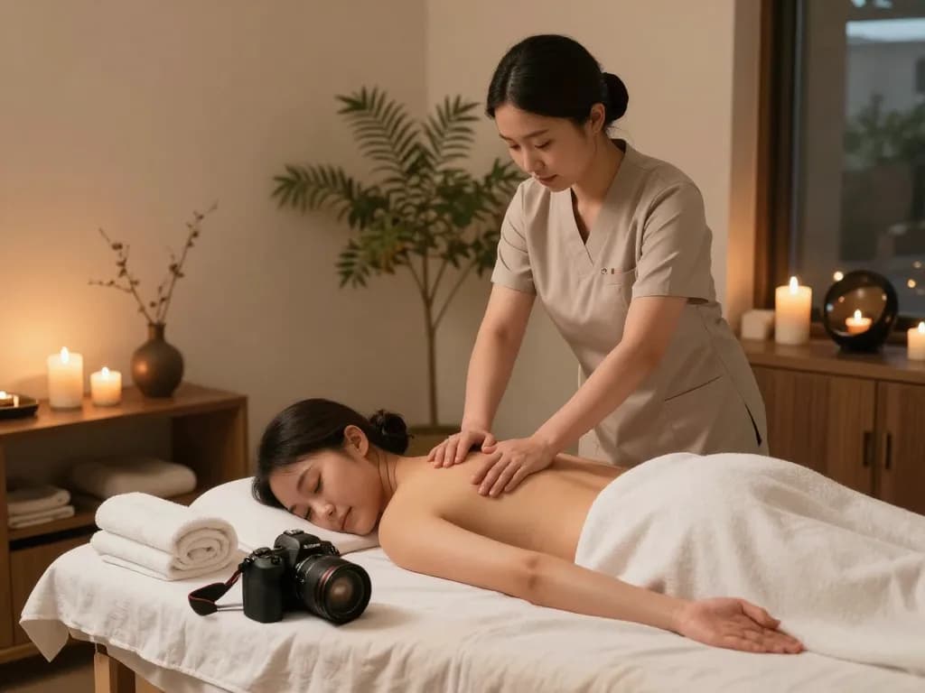 Calm scene of 인계동마사지 therapy showcasing soothing Swedish massage in a serene environment