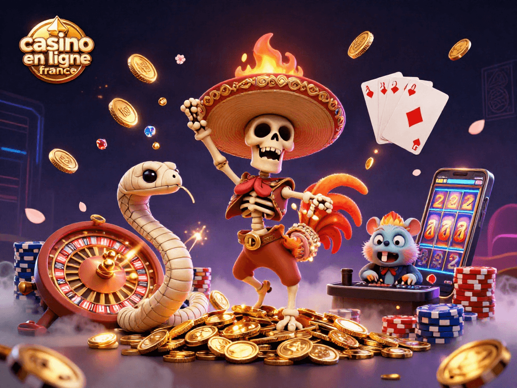 Vivez l'excitation du casino en ligne France avec des personnages dynamiques et des éléments de jeux captivants.