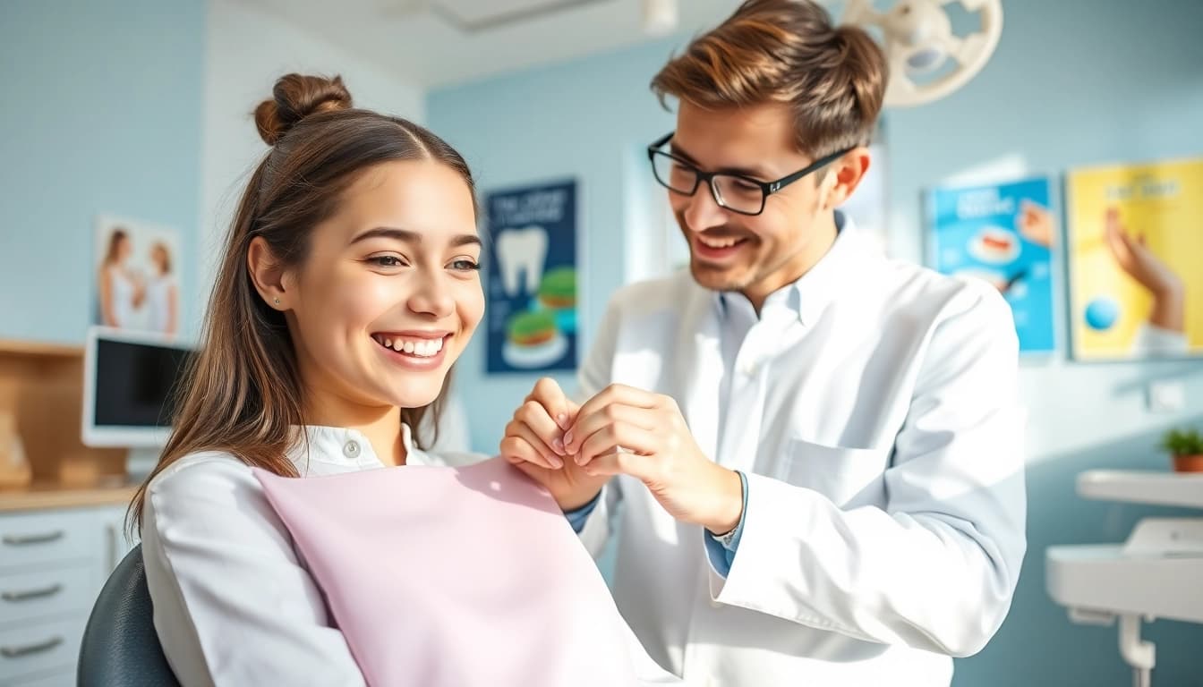 Fitting Braces for teenagers Hawthorn in a modern orthodontic clinic.