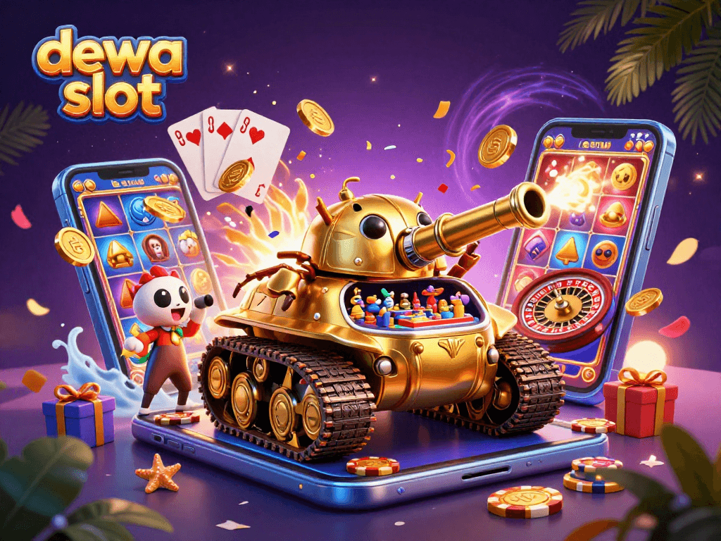 Mainkan dewa slot dengan tank kepercayaan yang dipenuhi kasino mini, meriah dengan koin dan permainan menarik.