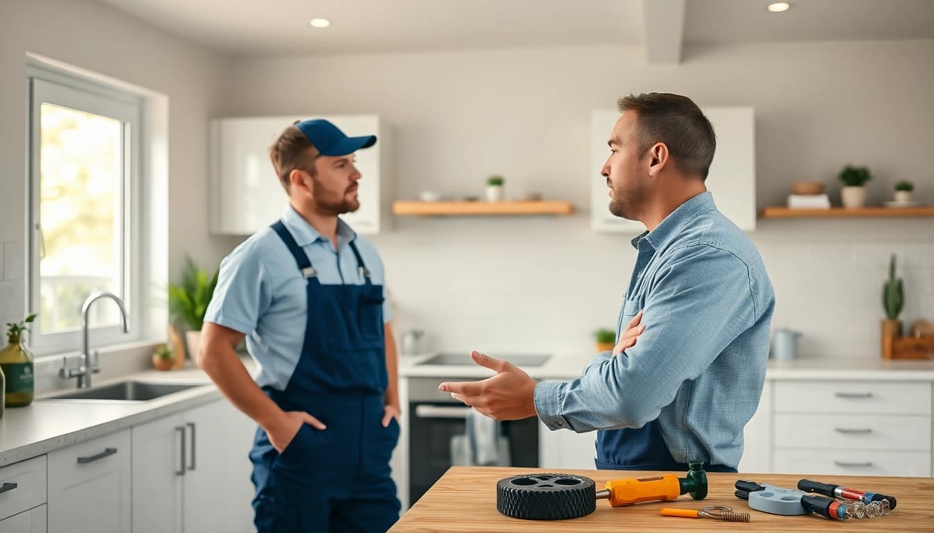 Engaging plumber near me providing solutions in a warm home environment.