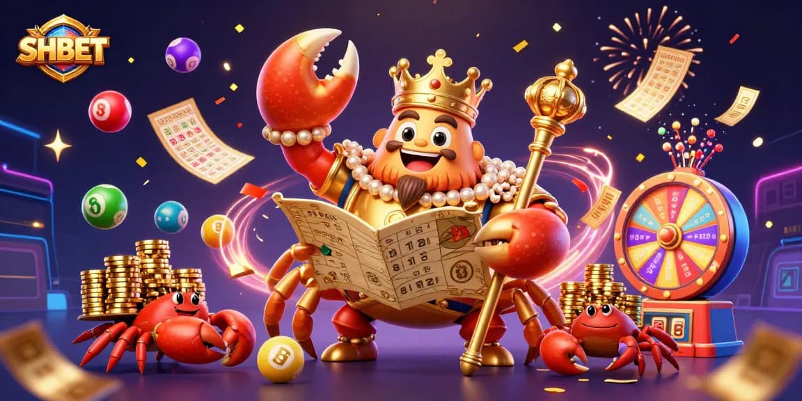 Engage in exciting gameplay at SHBET with the golden crab emperor amidst vibrant lottery elements.