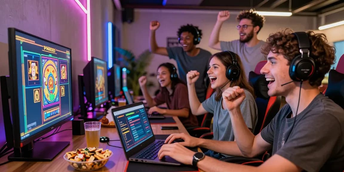 Exciting online gaming gathering celebrating slot bonus new member 100 with vibrant atmosphere.