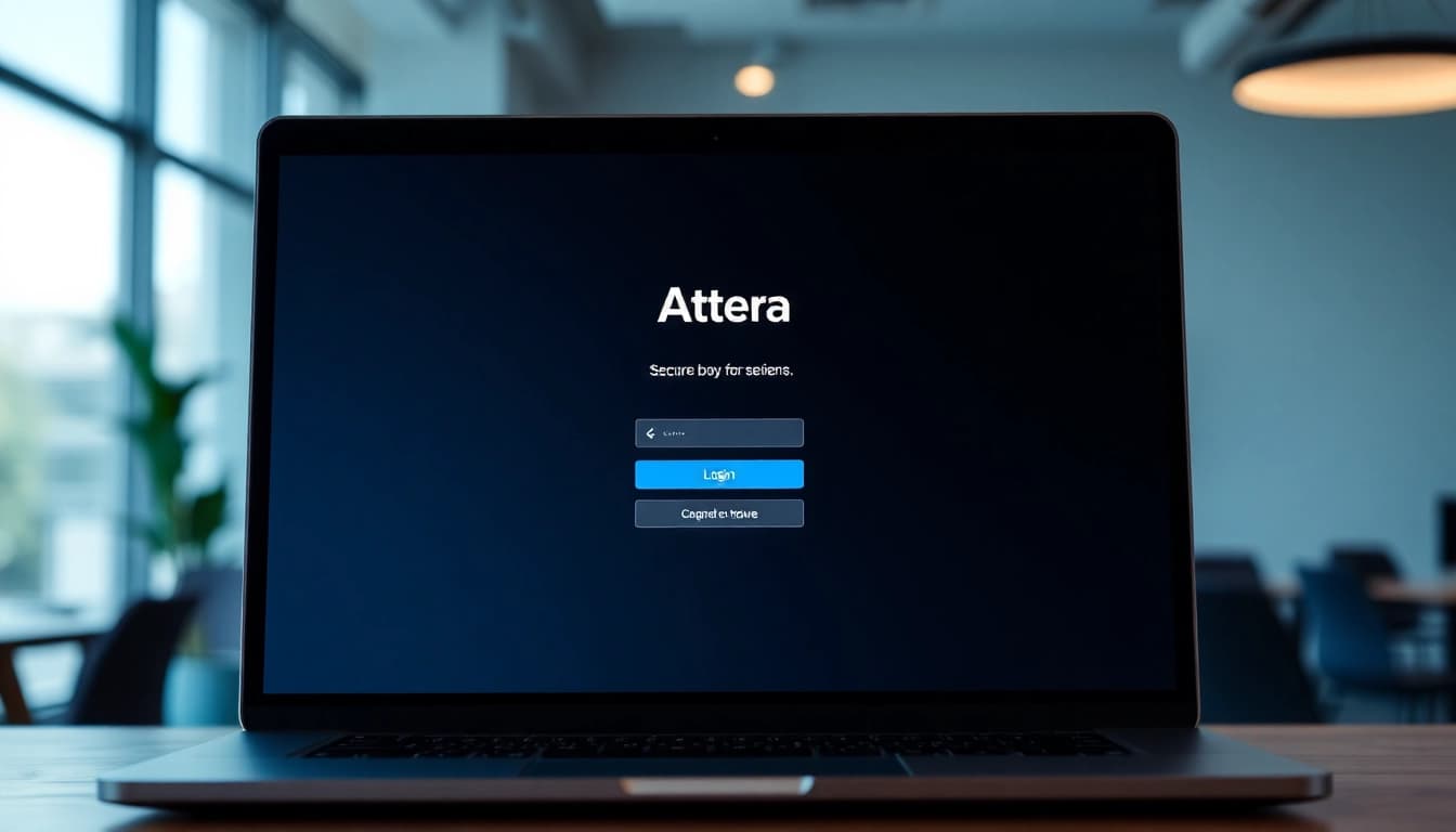 Access the Atera login page with a secure and user-friendly interface displayed on a laptop.