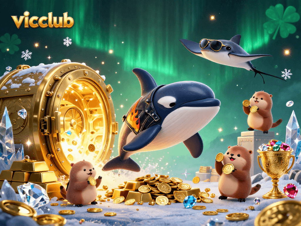Join vicclub's dynamic casino action with vibrant characters and dazzling treasures!