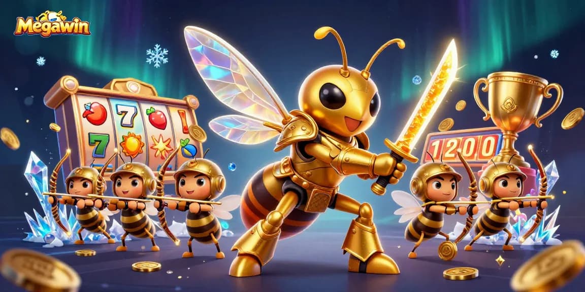 Experience the megawin excitement with golden hornet samurai and vibrant slot reels.