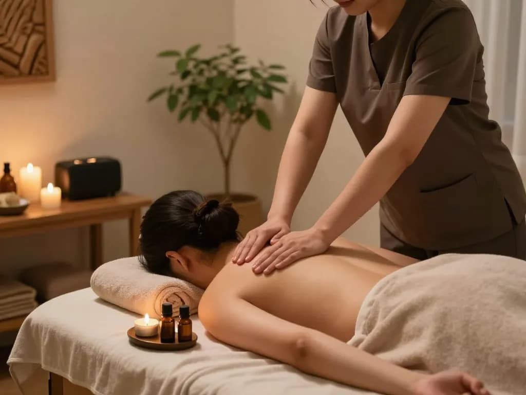 Calm 삼성동마사지 treatment scene showcasing serene spa ambiance.
