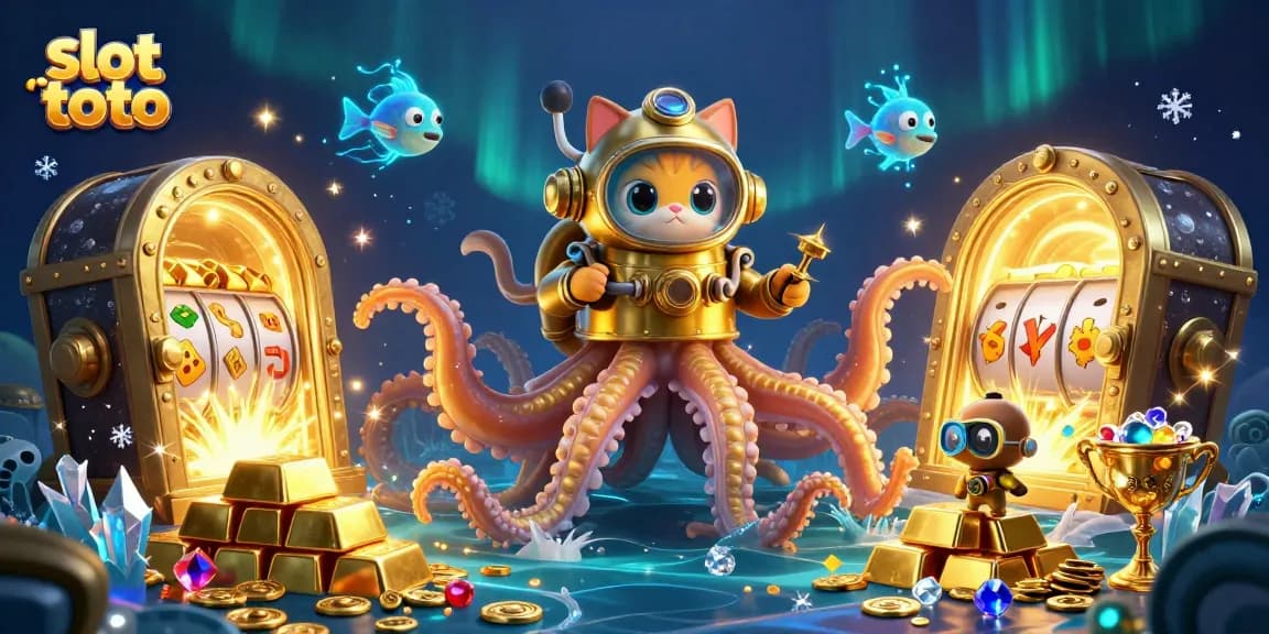 Spin the reels with slot toto in an intricate 3D casino scene filled with treasures and fun!