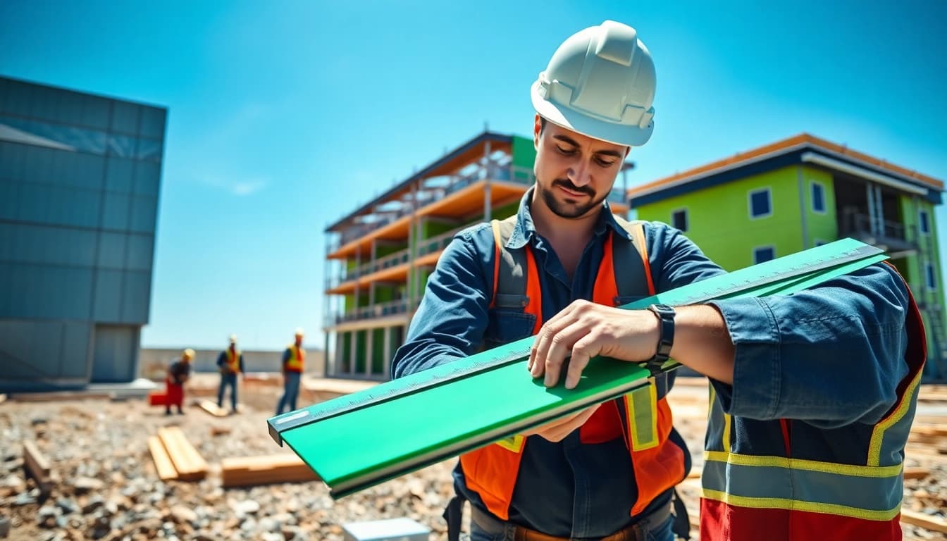 Install Quick-Install Composite Panel Systems with expert precision on a vibrant construction site.
