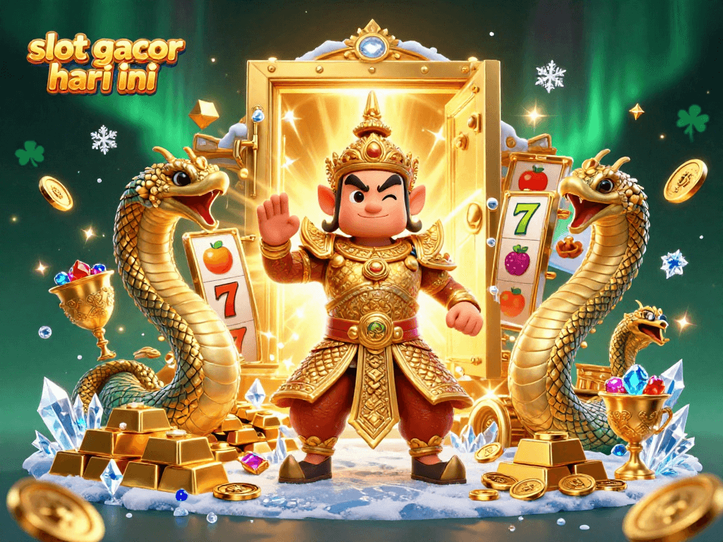 Experience the thrilling play of slot gacor hari ini with vibrant characters in a vivid casino scene.