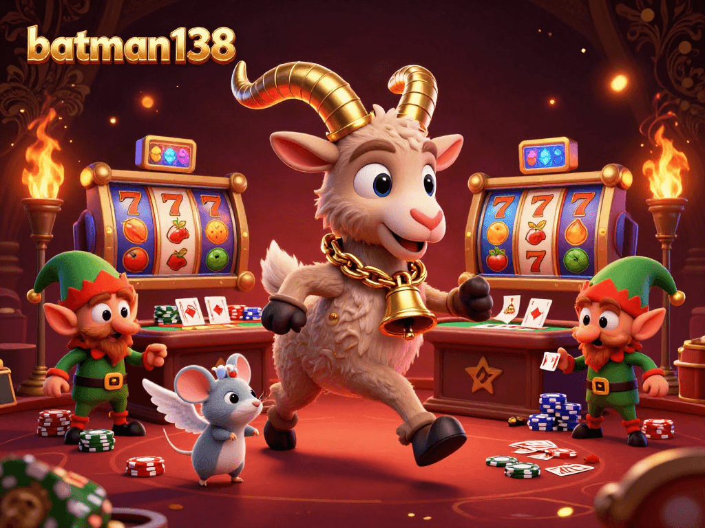 Experience the excitement of batman138 with festive gambling characters in a vibrant casino atmosphere.