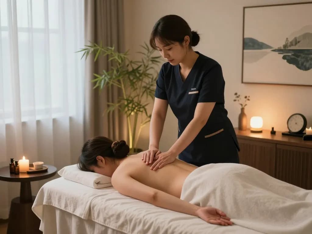 편안한 장식과 전문 치료사가 있는 평화로운 웰니스 스파에서 프리미엄 잠실스웨디시 치료를 경험하세요.