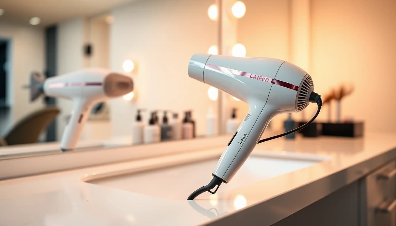 Using the laifen swift hair dryer for fast and efficient styling with minimal noise and sleek design.