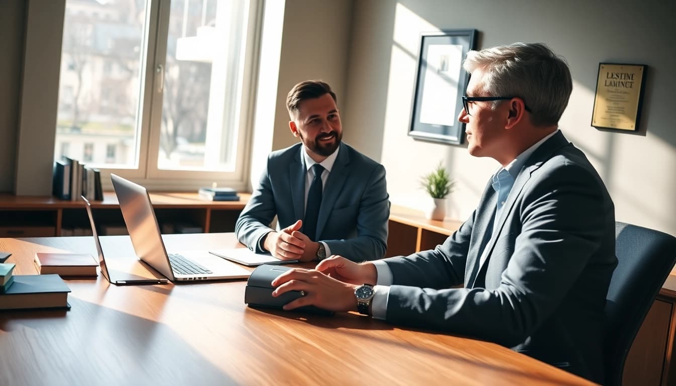 Engaging discussion between attorney and client at https://www.agslawfirm.com, reflecting trust and professionalism.
