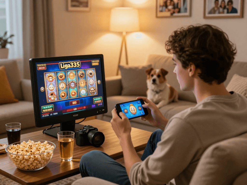Pengguna liga335 menikmati permainan slot di rumah yang nyaman.