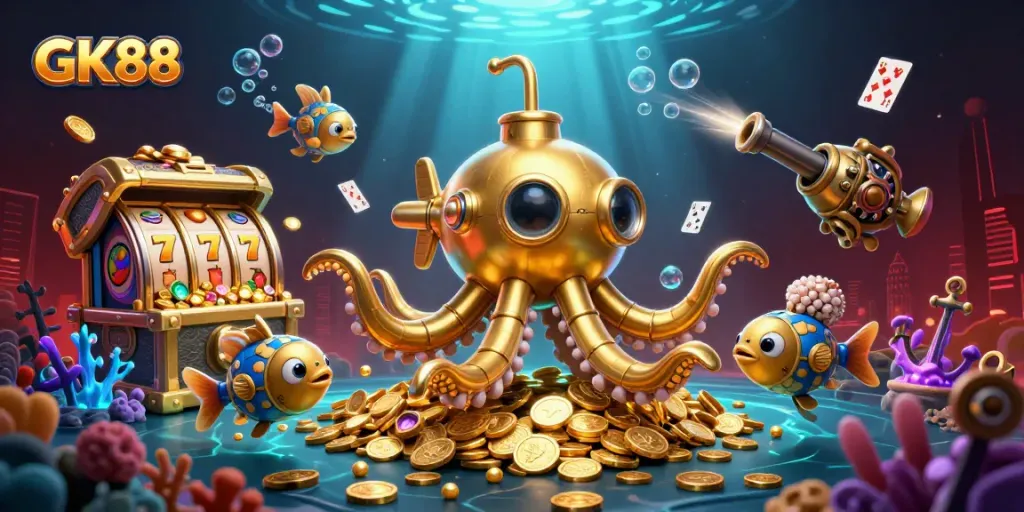 Engage with GK88's dynamic casino adventure featuring vibrant slot reels in action.