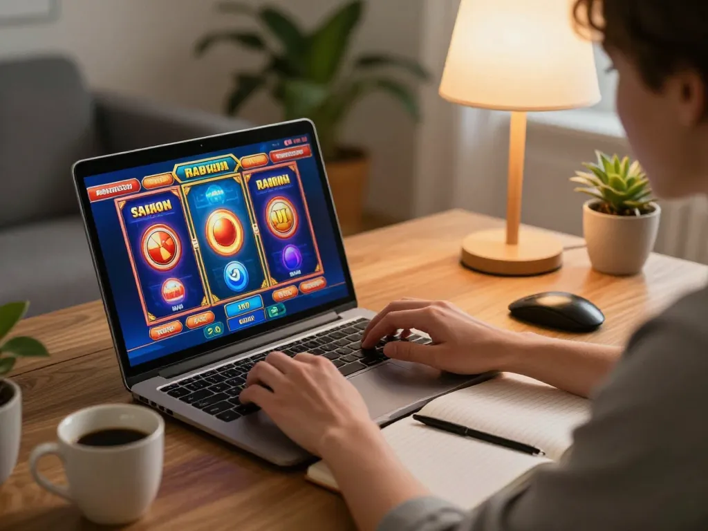 Engaging online gaming moment while login bandar99 for exciting slot play