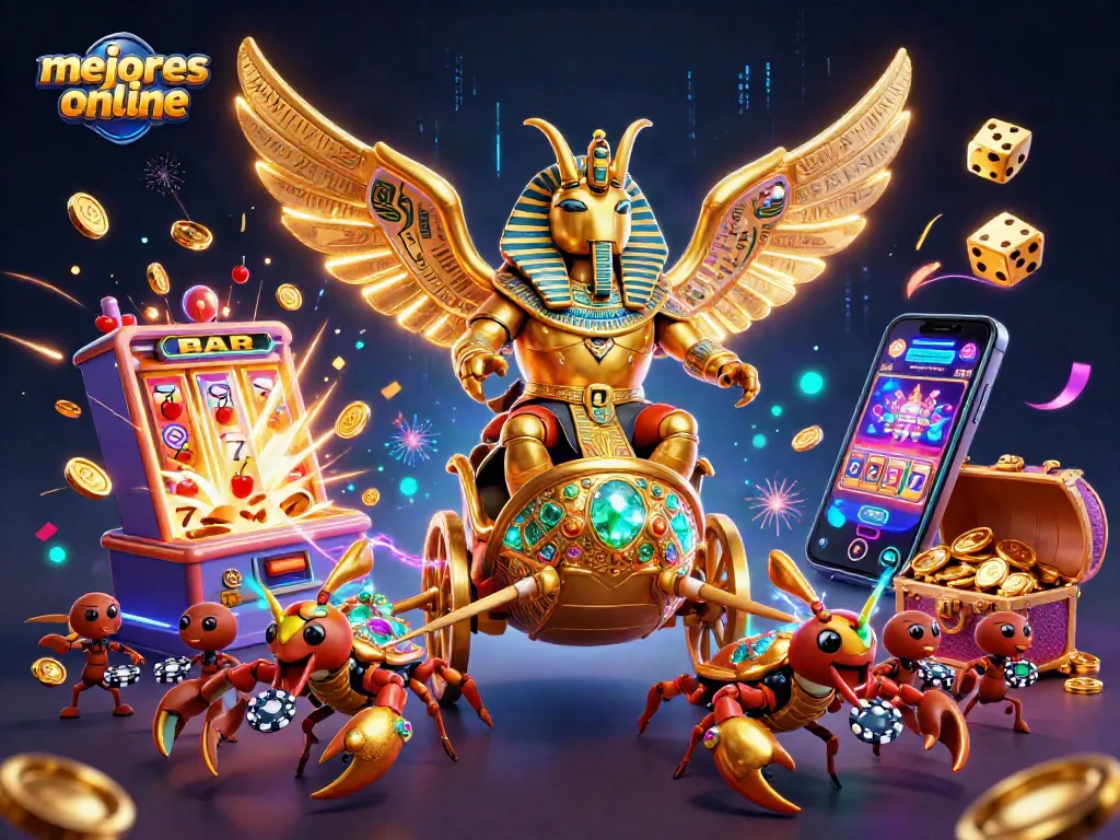 Sumérgete en el emocionante mundo de los mejores casinos online en este vibrante escenario de 3D lleno de acción.