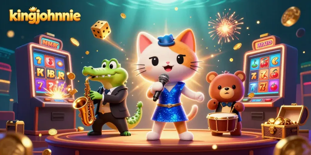 Engage with exhilarating gaming moments at kingjohnnie casino, featuring vibrant characters and dynamic slots action.