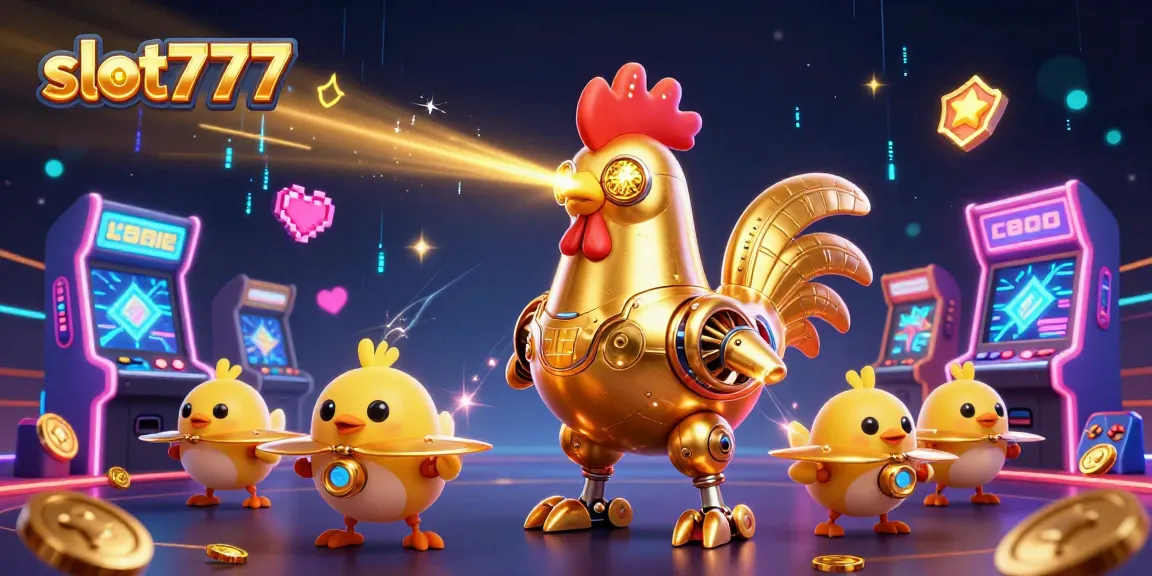 Experience thrilling slots at slot777 with vibrant arcade machines and dynamic characters.