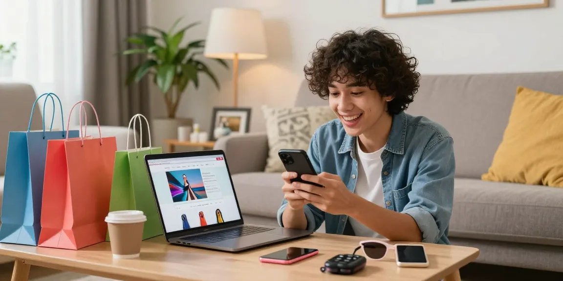 Buy cheap TikTok views while shopping online in a cozy living room setting.