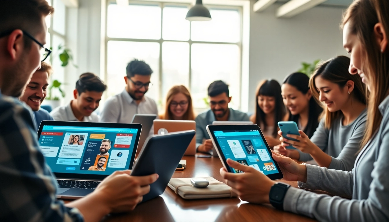 Visual representation of community platform pricing with diverse users engaging online.