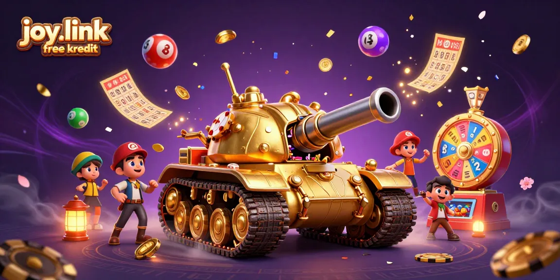 Experience joy.link free kredit in an enchanting casino environment filled with lottery balls and confetti.