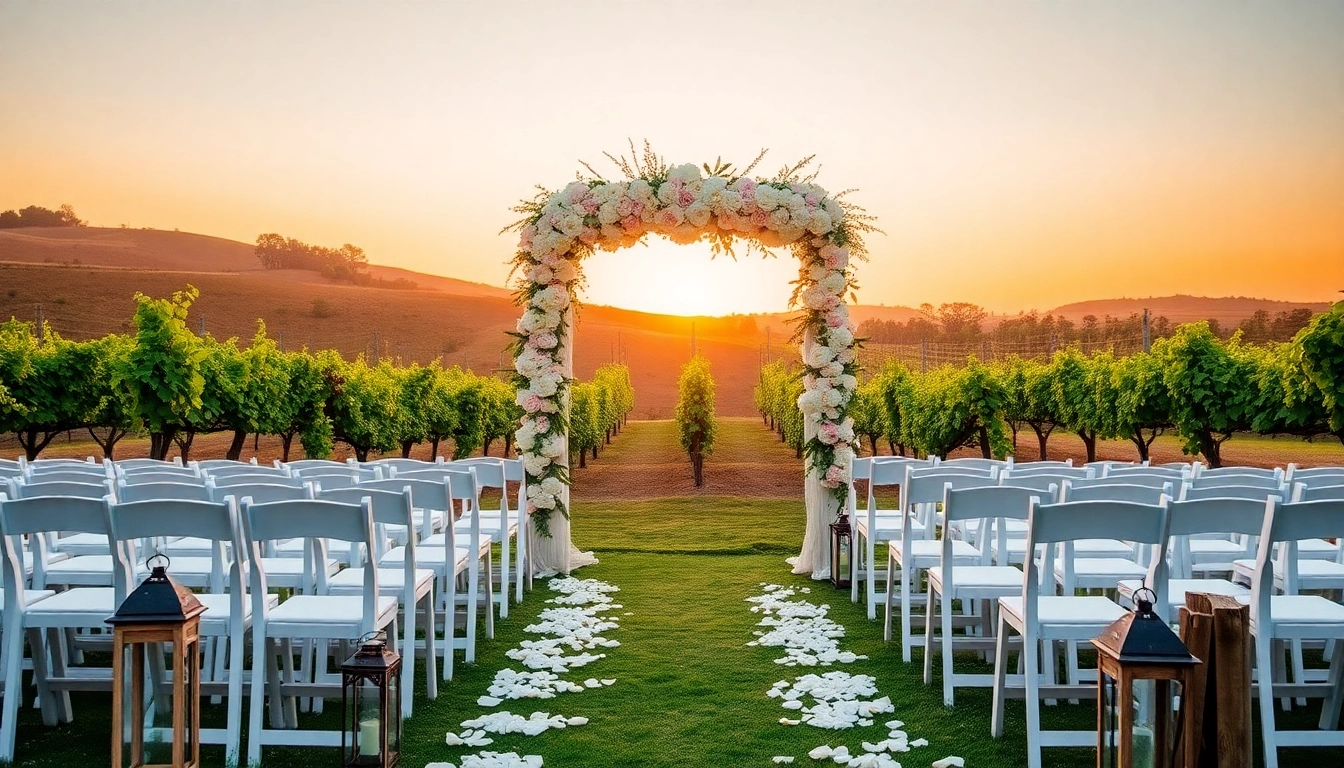 Stunning northern california wedding venues showcasing a romantic vineyard ceremony setup.