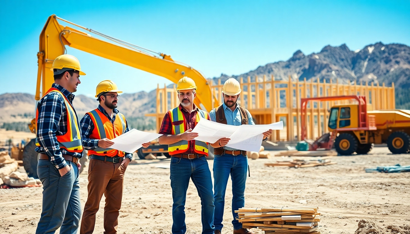 Showcase construction professionals working collaboratively in Wyoming, enhancing the construction association wyoming
