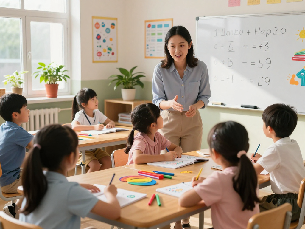 Children engaged in tuition classes near me, learning in an interactive classroom