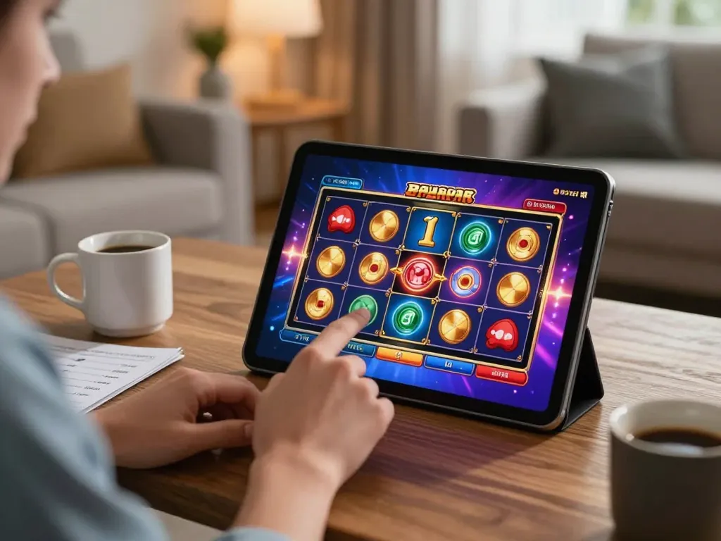 Mengikuti demo slot yang mendebarkan di tablet dalam suasana rumah yang nyaman