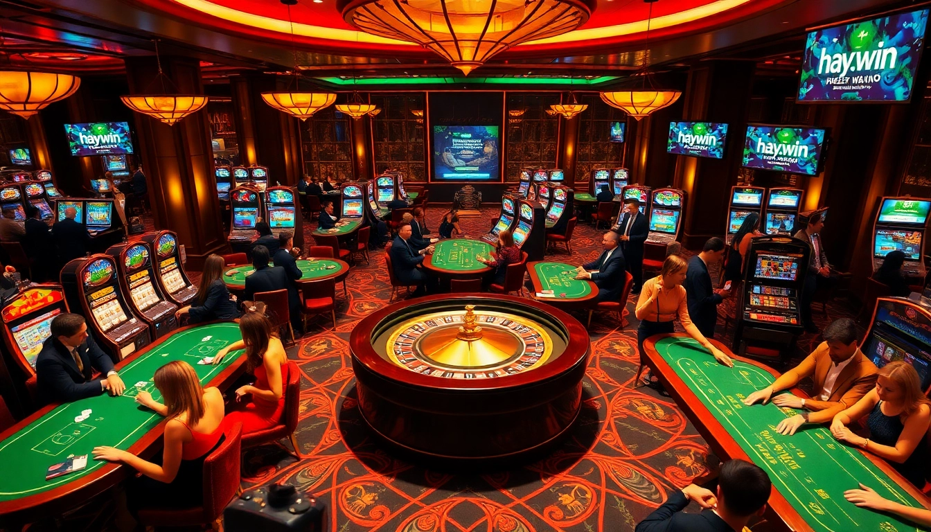 Experience thrill and excitement at hay.win casino with vibrant tables and slot machines.