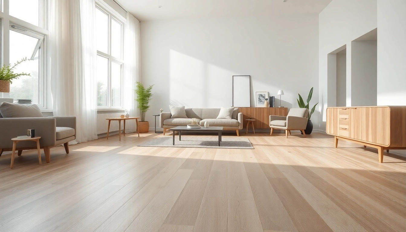 Find trusted flooring companies near me with beautiful blonde oak vinyl flooring.