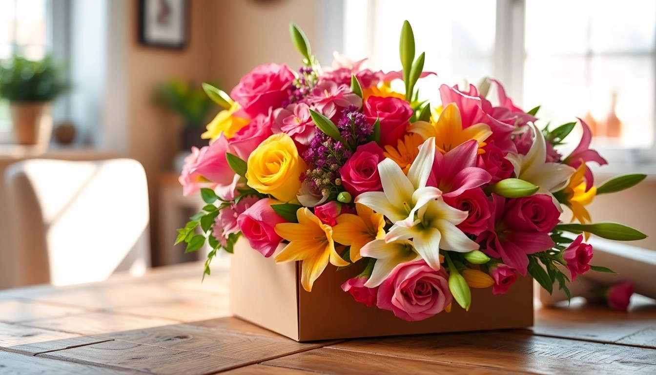 Beautifully arranged letterbox flowers in vibrant colors, perfect for gifting and delivery.