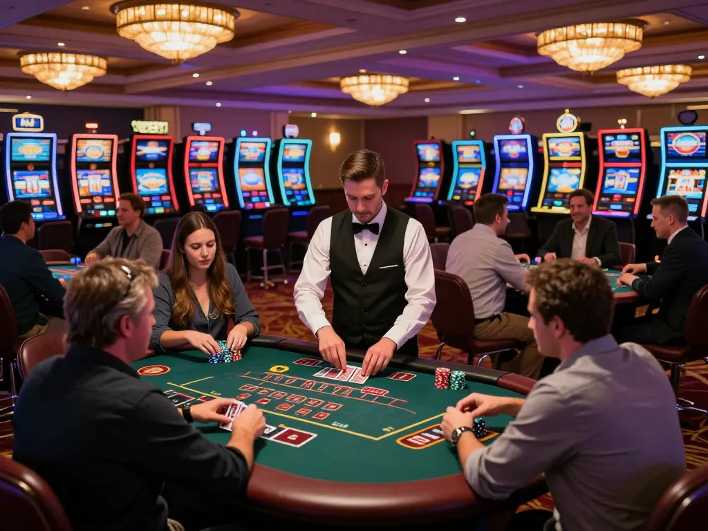 Win big at F168 casino blackjack table with engaged players and professional dealer action.