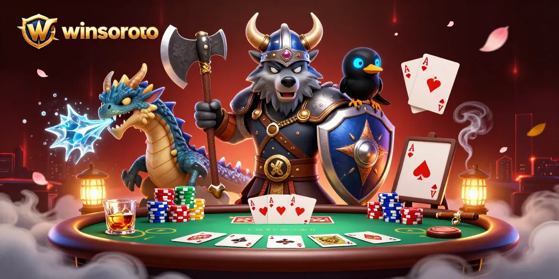 Menangkan menggunakan winsortoto dengan ilustrasi 3D menggabungkan karakter pejuang dan elemen kasino