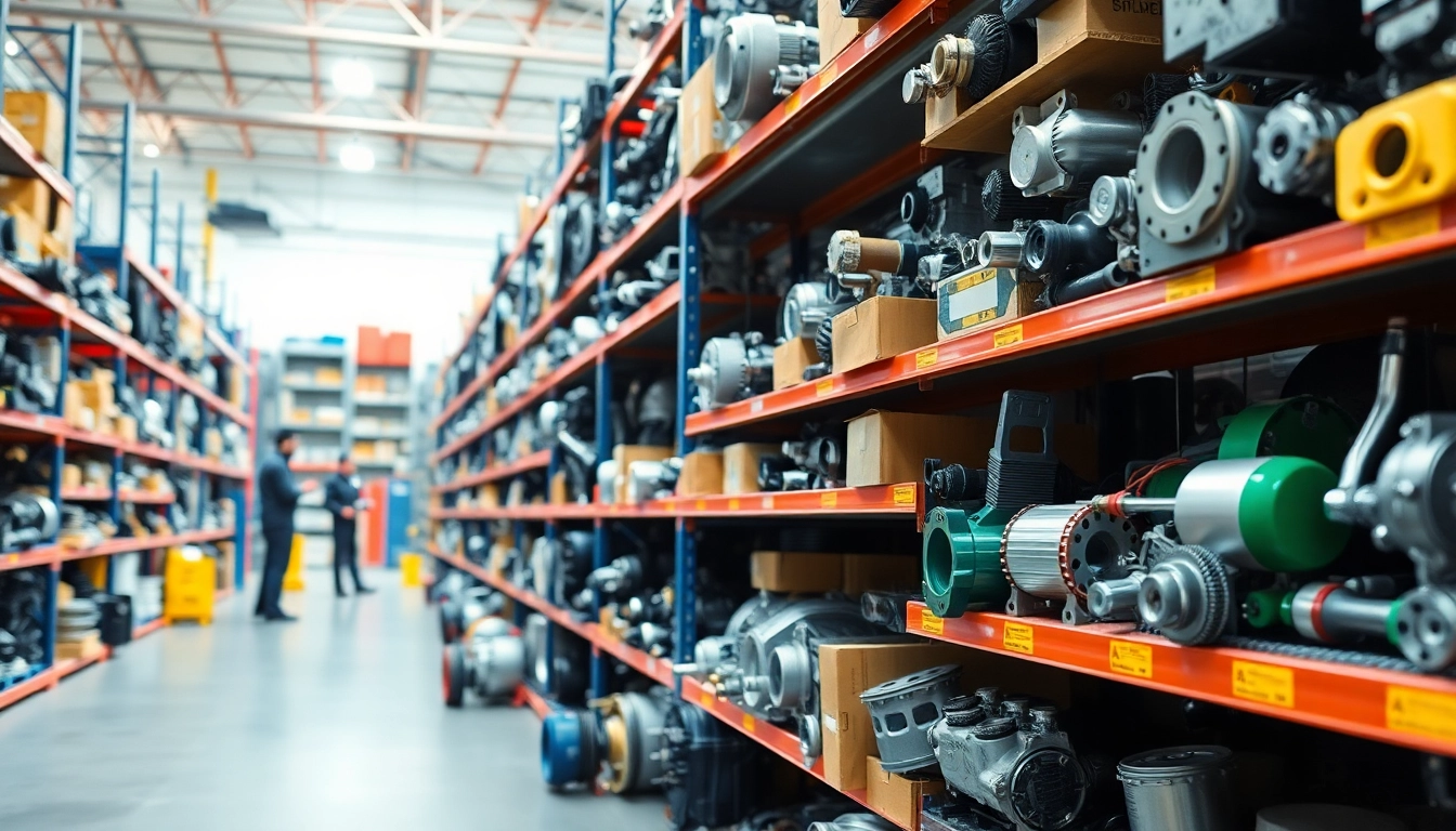 Explore a vibrant warehouse environment showcasing a variety of OEM automotive parts available at https://factoryoemsupply.com/.